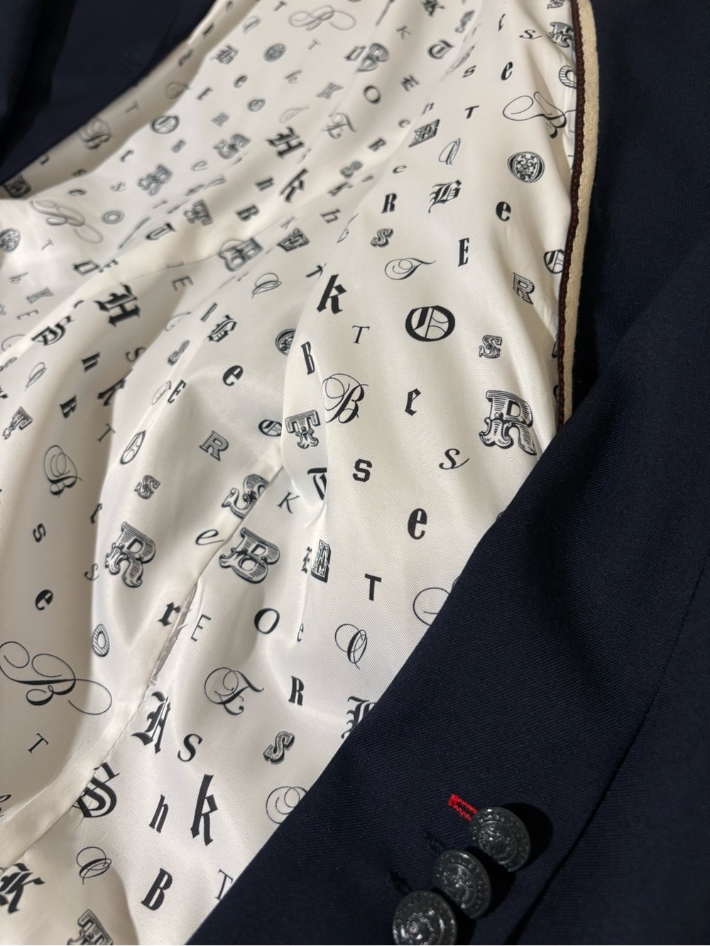 Brooks Brothers Navy Red Fleece Lightweight Wool Blazer with Beautiful Lining - Picture 2 of 6